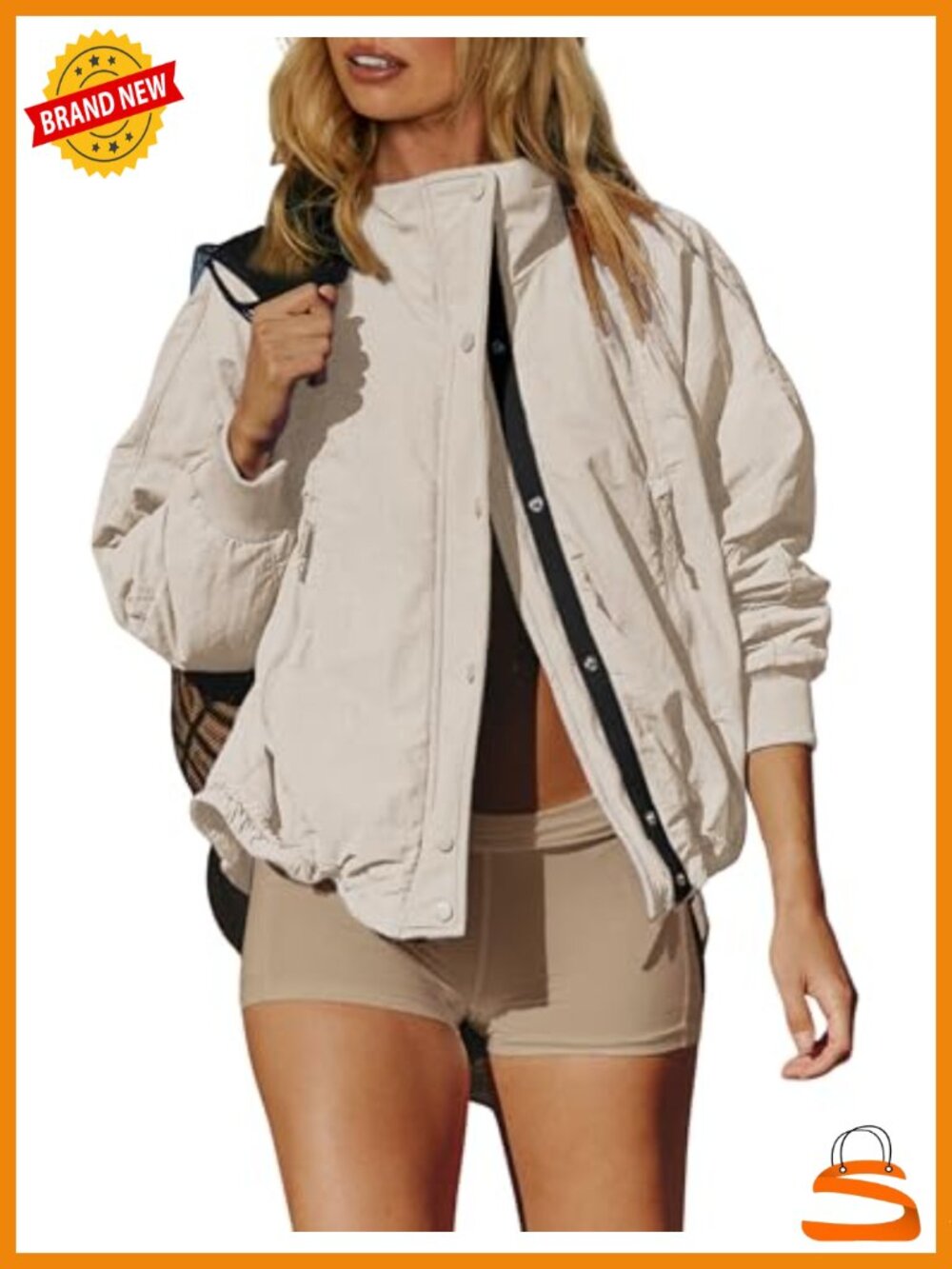 Qiaomai Fleece Lined Windbreaker Tripper Outerwear with Pockets
